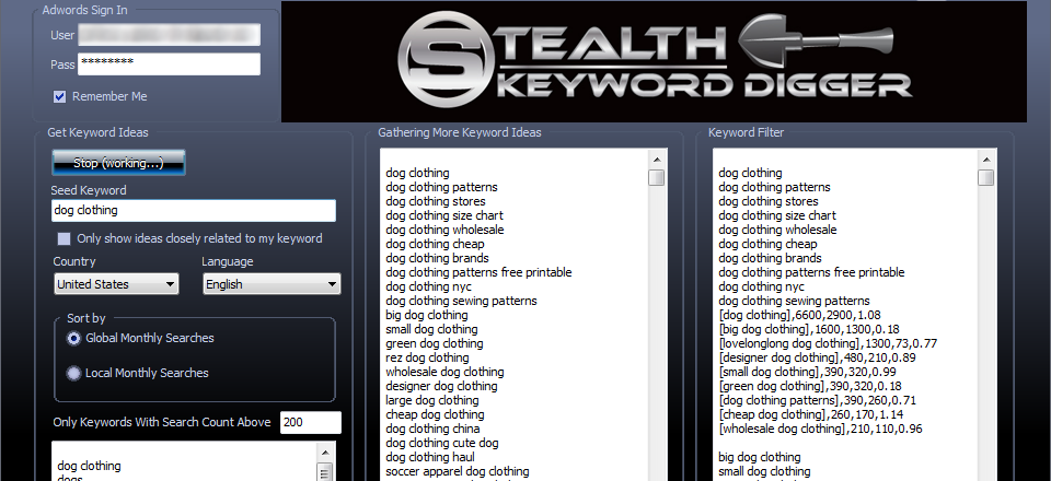 Stealth Keyword Digger